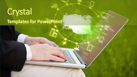  Presentation with cloud technology - Presentation theme with  background and a  colored foreground