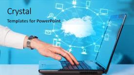  Presentation with evolution - PPT layouts with a cloud computing diagram background and a light blue colored foreground