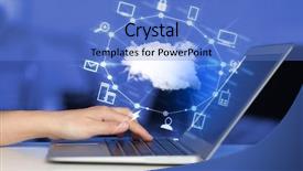  Presentation with cloud technology - Theme enhanced with smart digital soloutions - hand working with a cloud background and a teal colored foreground