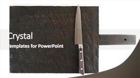  Presentation with utility - Amazing slide set having utility knife on wooden board backdrop and a dark gray colored foreground