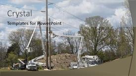  Presentation with utility - PPT theme enhanced with utility-pole-section-being-loaded background and a lemonade colored foreground