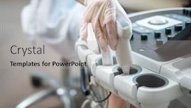  Presentation with examination - Cool new theme with medical obstetrics gynecology - utltrasonographic examination devices at hospital backdrop and a light gray colored foreground