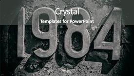  Presentation with numbers - Audience pleasing slide set consisting of utopia - 1984 metal sign numbers backdrop and a gray colored foreground
