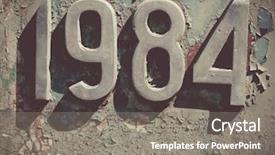  Presentation with numbers - Colorful PPT layouts enhanced with utopia - 1984 metal sign numbers backdrop and a gray colored foreground