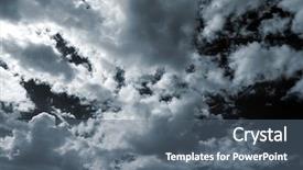  Presentation with storm clouds - Slide set consisting of utopia - beautiful storm sky with clouds background and a ocean colored foreground
