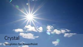  Presentation with sky sun - Audience pleasing PPT layouts consisting of utopia - bright sun on cloudy sky backdrop and a light blue colored foreground
