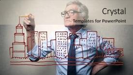  Presentation with building - Audience pleasing PPT layouts consisting of utopia - building skyscrapers backdrop and a soft green colored foreground