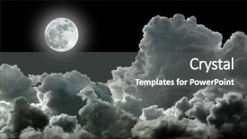  Presentation with moon - Colorful slides enhanced with utopia - moon in black stormy clouds backdrop and a dark gray colored foreground