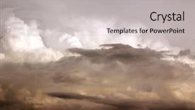 Presentation with storm clouds - Presentation theme having utopia - storm sky with clouds apocalypse background and a light gray colored foreground