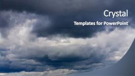  Presentation with stormy sky and dark clouds - PPT theme featuring utopia - stormy clouds background background and a ocean colored foreground