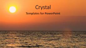  Presentation with sunrise - Presentation theme with utopia - sunrise above the sea background and a gold colored foreground