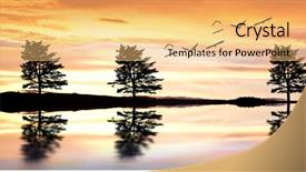  Presentation with lake - Presentation theme featuring utopia - trees in the lake background and a  colored foreground