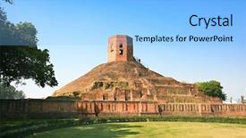  Presentation with disciples - Cool new slide set with uttar pradesh - chaukhandi stupa dates back backdrop and a light blue colored foreground