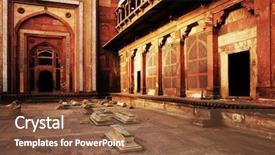  Presentation with mughal - Presentation theme enhanced with uttar pradesh - fatehpur sikri india built background and a tawny brown colored foreground