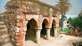  Presentation with garden city - PPT theme consisting of uttar pradesh - passage of lodi garden background and a coral colored foreground