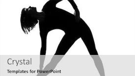  Presentation with posture - PPT theme consisting of utthita-trikonasana-triangle-pose-position background and a light gray colored foreground
