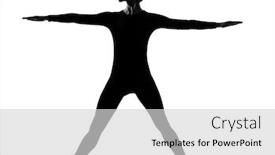  Presentation with posture - Presentation theme having utthita-trikonasana-triangle-pose-position background and a light gray colored foreground