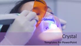  Presentation with dentist - Presentation having uv - dentist using dental curing uv background and a light blue colored foreground