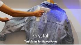  Presentation with light blue - Presentation design having uv-light-alcohol-spray background and a gray colored foreground