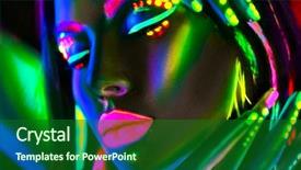  Presentation with design fashion - Audience pleasing slides consisting of uv painted face colorful backdrop and a forest green colored foreground