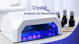  Presentation with manicure - Presentation having uv treatment - ultraviolet lamp for manicure background and a sky blue colored foreground