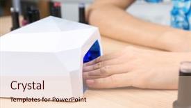  Presentation with smoking magic lamp - PPT layouts enhanced with uv treatment - woman using uv lamp background and a lemonade colored foreground