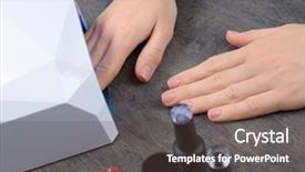  Presentation with smoking magic lamp - Audience pleasing slides consisting of uv treatment - woman using uv lamp backdrop and a dark gray colored foreground