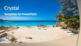  Presentation with tourists - Beautiful slide deck featuring uv water - tourists at patong beachin phuket backdrop and a teal colored foreground