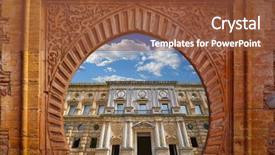  Presentation with granada - Slide set consisting of v - alhambra arch granada illustration background and a tawny brown colored foreground