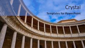  Presentation with granada - PPT theme featuring v - alhambra carlos v courtyard background and a  colored foreground