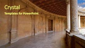  Presentation with granada - Slide set consisting of v - alhambra carlos v courtyard background and a tawny brown colored foreground