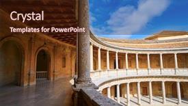  Presentation with granada - Beautiful slide deck featuring v - alhambra carlos v courtyard backdrop and a  colored foreground