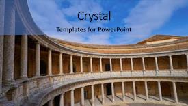  Presentation with granada - Beautiful PPT theme featuring v - alhambra carlos v courtyard backdrop and a  colored foreground