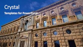  Presentation with granada - Beautiful PPT layouts featuring v - alhambra of granada carlos v backdrop and a ocean colored foreground