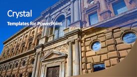  Presentation with granada - PPT theme with v - alhambra of granada carlos v background and a teal colored foreground