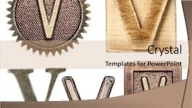  Presentation with letter - Cool new presentation with v - alphabet made of wood backdrop and a coral colored foreground