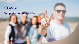  Presentation with teens summer camp - Amazing presentation design having v - summer holidays and teenage concept backdrop and a sky blue colored foreground