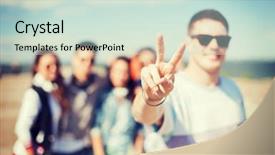  Presentation with holidays - Presentation theme consisting of v - summer holidays and teenage concept background and a soft green colored foreground