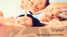  Presentation with happy holidays - Presentation with v - summer holidays vacation happy people background and a coral colored foreground