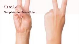  Presentation with seismic waves nepal earthquake sign - PPT theme enhanced with v - woman hand making sign isolated background and a sky blue colored foreground