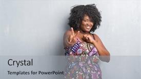  Presentation with african american mothers - Beautiful PPT layouts featuring v - young african american woman backdrop and a light gray colored foreground