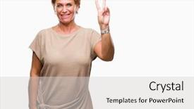  Presentation with two way street sign - Presentation design enhanced with v rus - atrractive senior caucasian redhead woman background and a  colored foreground