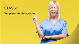  Presentation with teamwork nurse doctor - Colorful slide set enhanced with v rus - young beautiful blonde nurse doctor backdrop and a  colored foreground