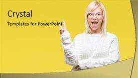  Presentation with two way street sign - PPT theme consisting of v rus - young beautiful blonde woman wearing background and a  colored foreground