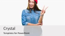  Presentation with wool - PPT theme consisting of v rus - young caucasian beautiful woman wearing background and a white colored foreground