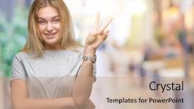  Presentation with woman praying over bible - Cool new PPT theme with v rus - young caucasian woman over isolated backdrop and a  colored foreground