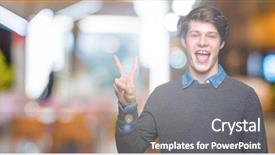  Presentation with elegant - Colorful slide set enhanced with v rus - young handsome elegant man backdrop and a  colored foreground