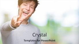  Presentation with two way street sign - Presentation design having v rus - young handsome man wearing winter background and a  colored foreground