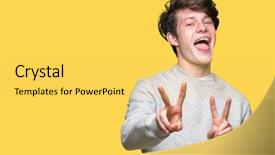  Presentation with sporty - Theme enhanced with v rus - young handsome sporty man wearing background and a  colored foreground