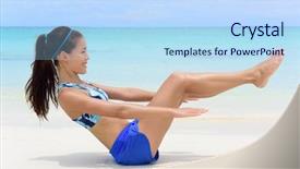  Presentation with white sand - Presentation design with v-up crunches as basic background and a light blue colored foreground